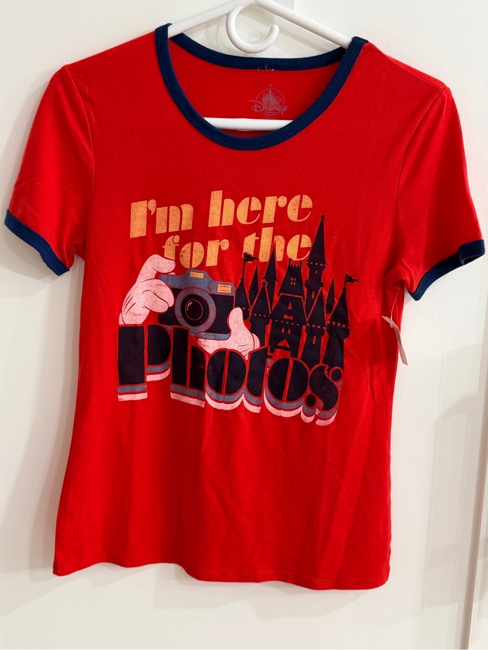 Disney Parks Exclusive "I'm Here For The Photos" Ringer Tee XS NWT